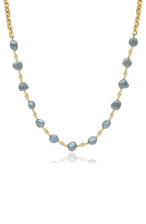 La Meno Ocean Of Baroque Pearls Necklace In Gold