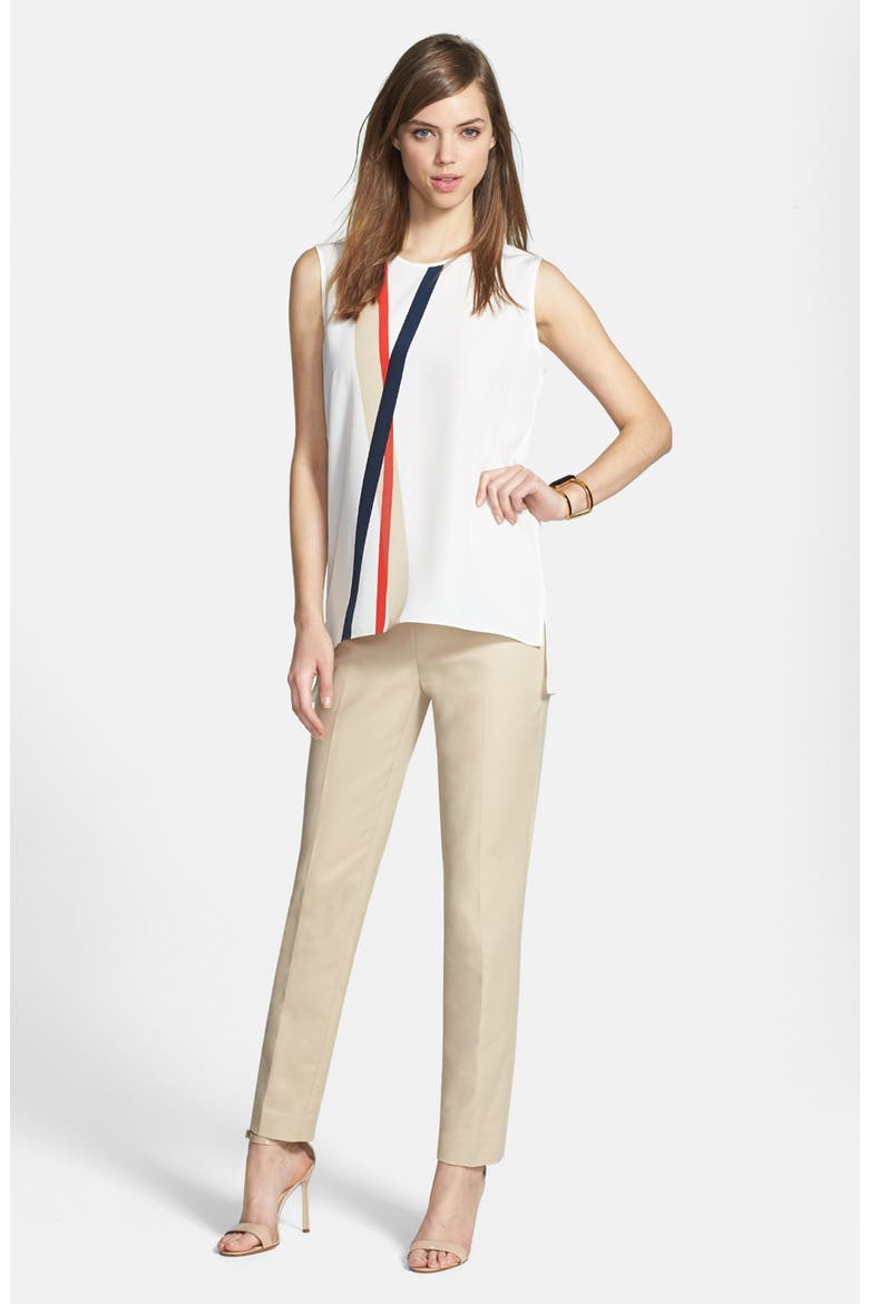Side Zip Double Weave Pants, Alternate, color, TIRAMISU