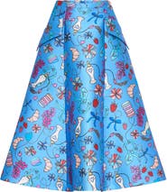 Maison Common Printed Micado Skirt Vive la France - Print