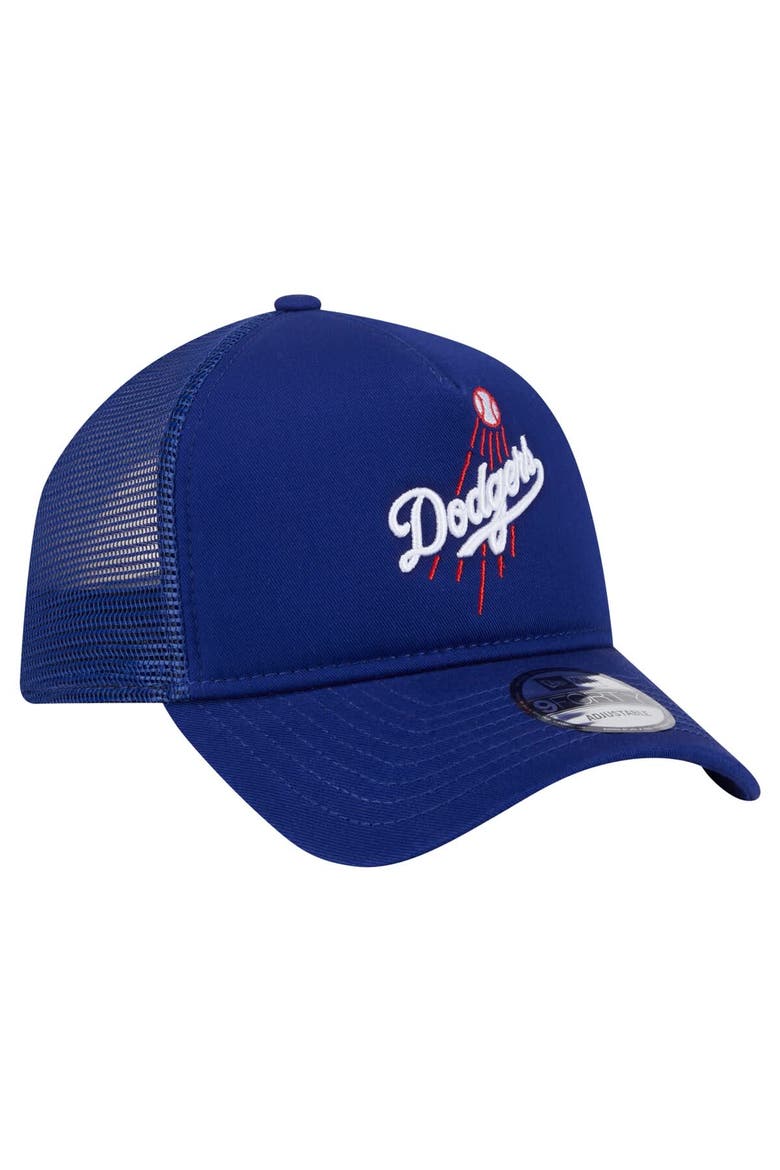 Men's New Era Royal Los Angeles Dodgers 9FORTY A-Frame Trucker Adjustable Hat, Alternate, color, Royal