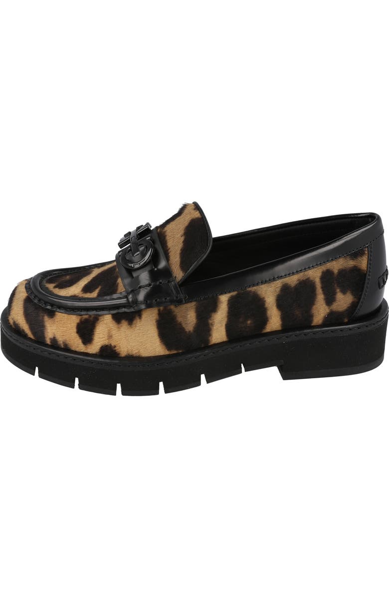 FERRAGAMO Ofelia Genuine Calf Hair Lug Sole Loafer, Alternate, color, Beige Khaki