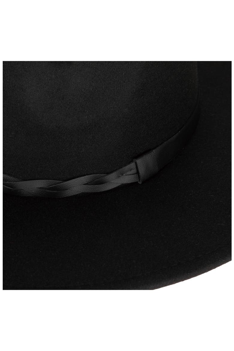 Braided Trim Fedora Hat, Alternate, color, BLACK