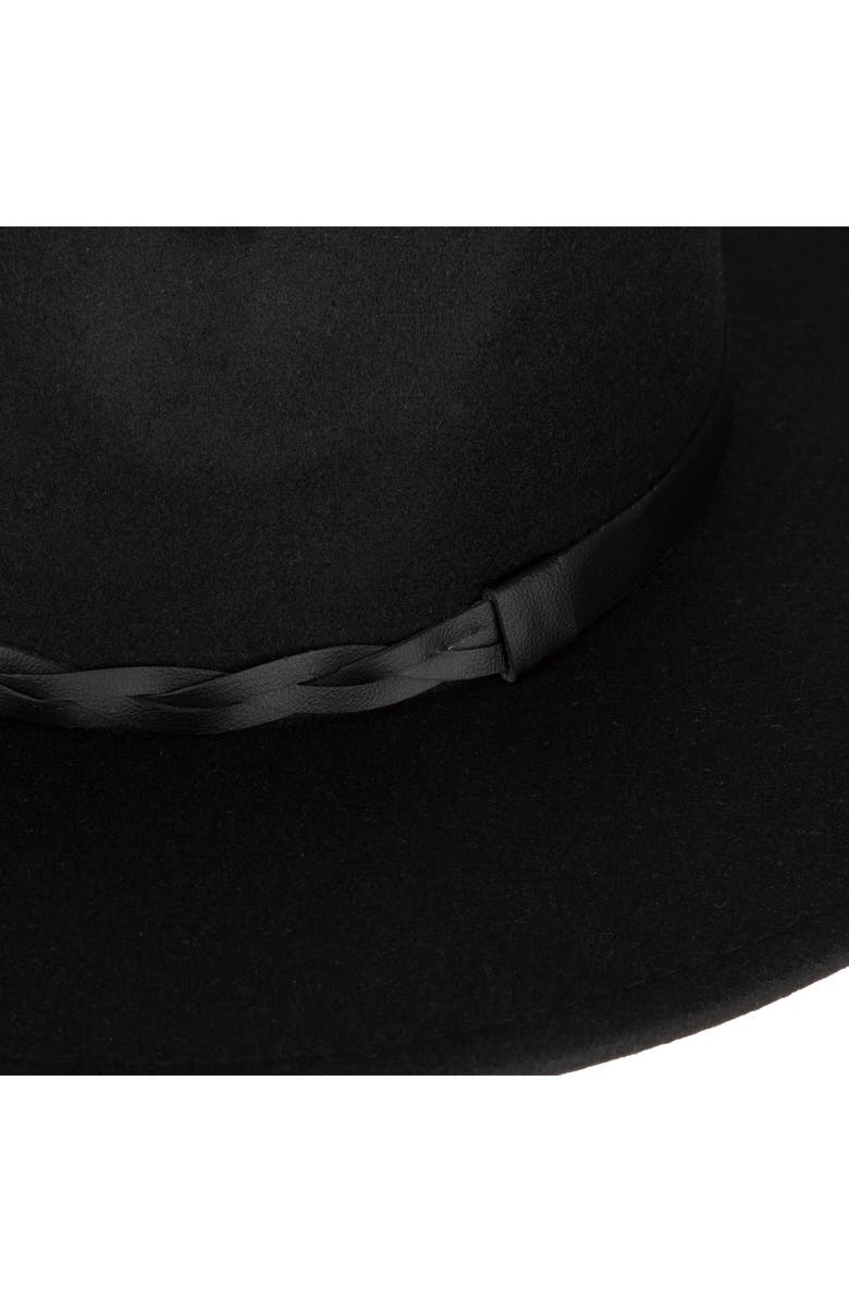 San Diego Hat Braided Trim Fedora Hat, Alternate, color, Black