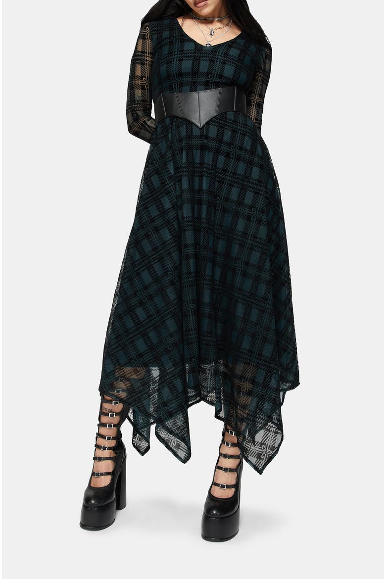 Hanky Hem Midi Dress, Alternate, color, Green
