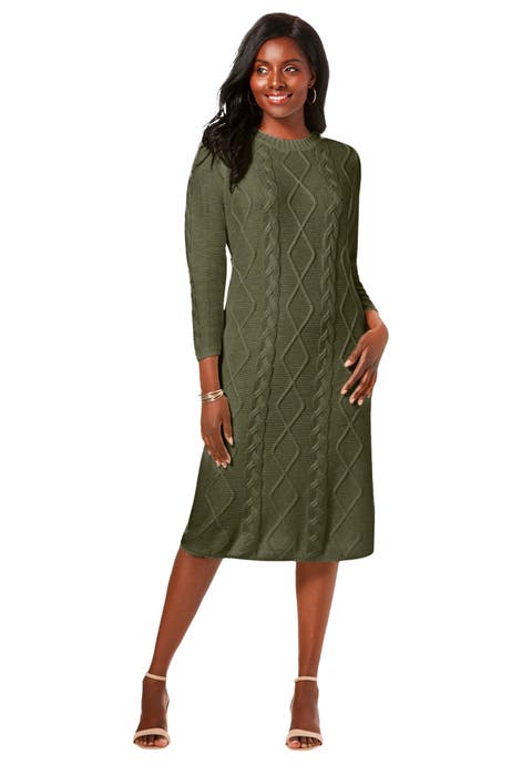 Cable Sweater Dress (Plus Available)