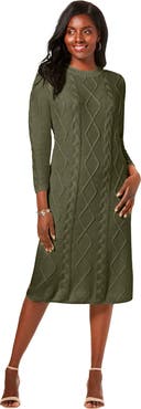 Jessica London Cable Sweater Dress