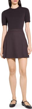 Theory Short Sleeve Mixed Media Minidress