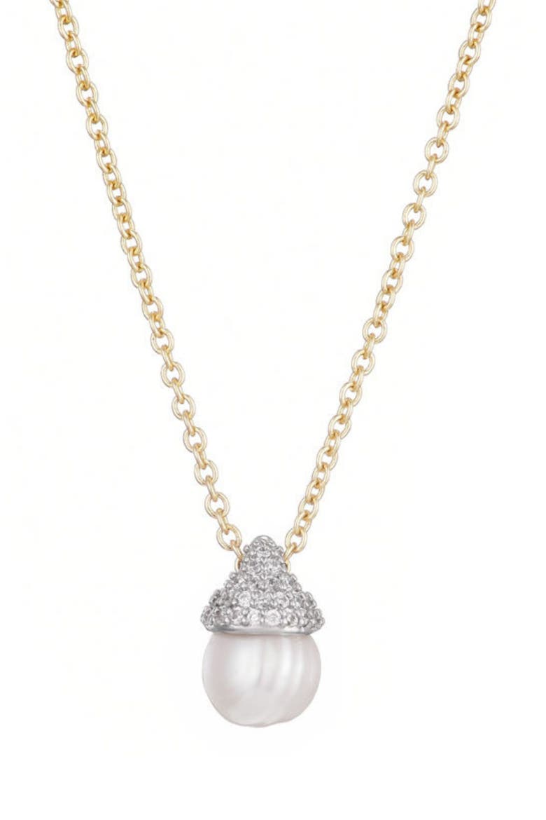 Hanging Freshwater Pearl Pendant Necklace, Main, color, GOLD
