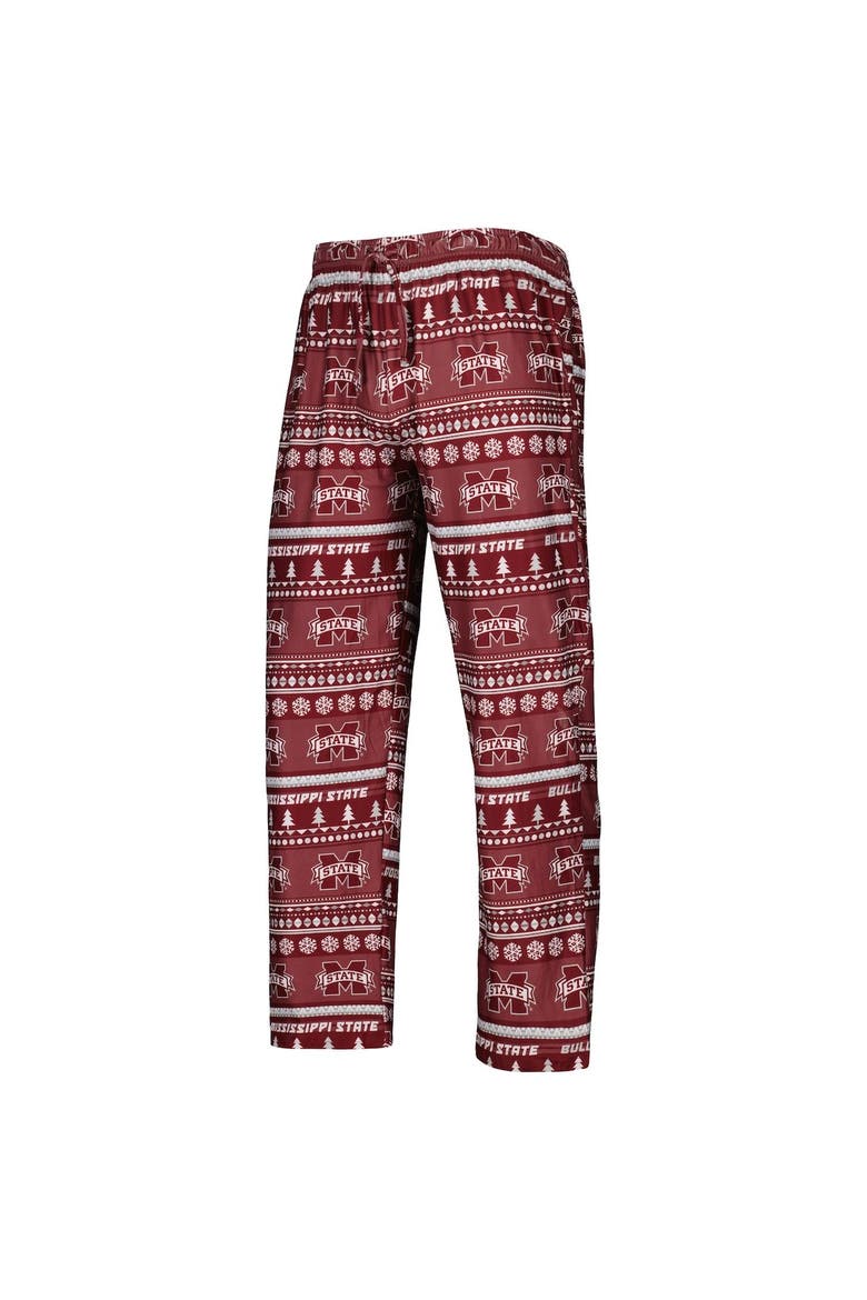 Men's Concepts Sport Maroon Mississippi State Bulldogs Swivel Long Sleeve T-Shirt & Pants Sleep Set, Alternate, color, Maroon