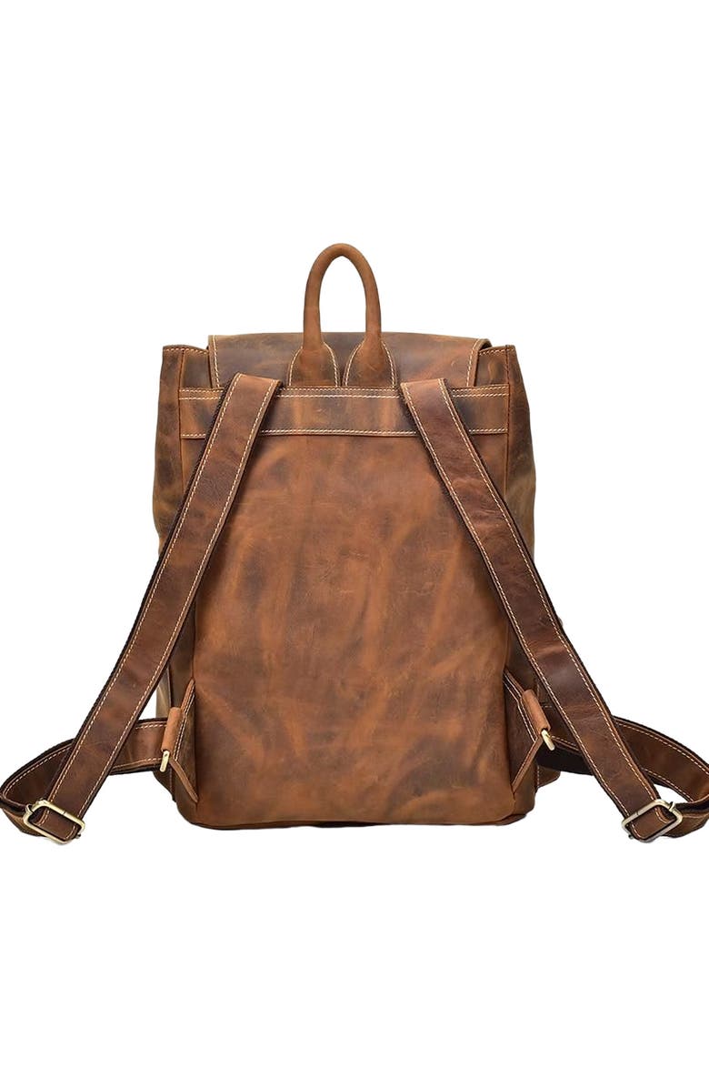 STEEL HORSE LEATHER The Hagen Backpack | Vintage Leather Backpack, Alternate, color, Brown