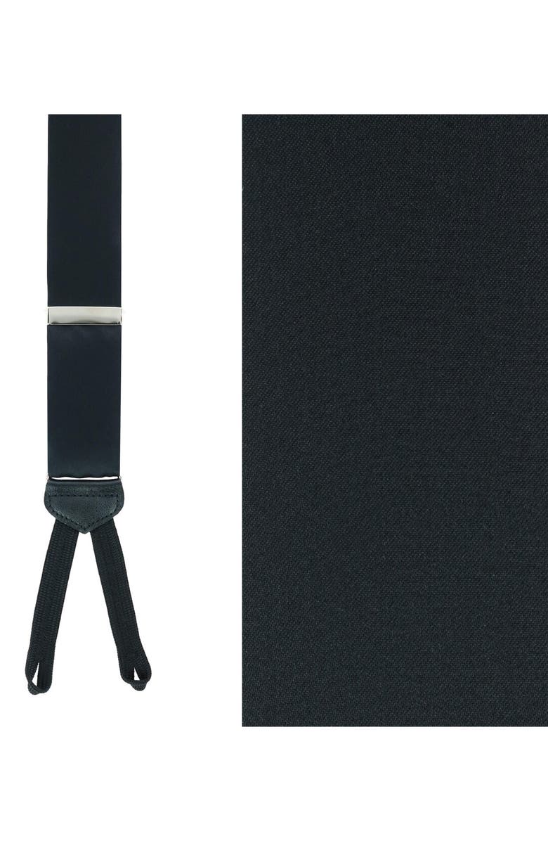 Trafalgar Sutton Silk Suspenders, Alternate, color, Black