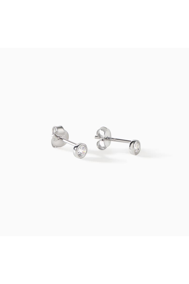The Emilienne Stud Earrings, Main, color, Sterling Silver/White CZ