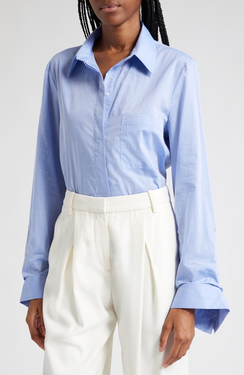 TWP The Boyfriend Oversize Cotton Chambray Shirt, Alternate, color,