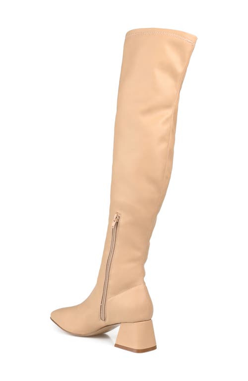 Journee Collection Melika Tall Ruched Shaft Vegan Leather Boot In Tan