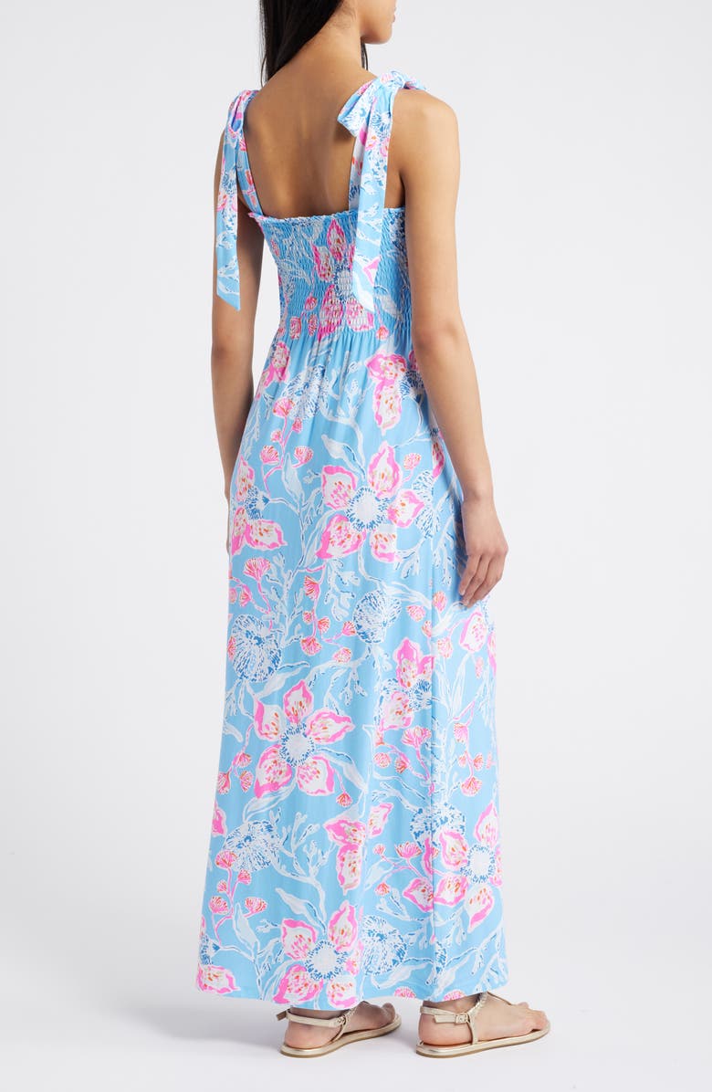 Lilly Pulitzer<sup>®</sup> Kailua Floral Smocked Tie Shoulder Maxi Sundress, Alternate, color, Multi Bahamian Rhapsody