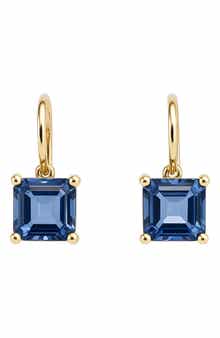 House of Frosted Ivy 14K Gold Plate Sterling Silver Blue Topaz Drop Earrings