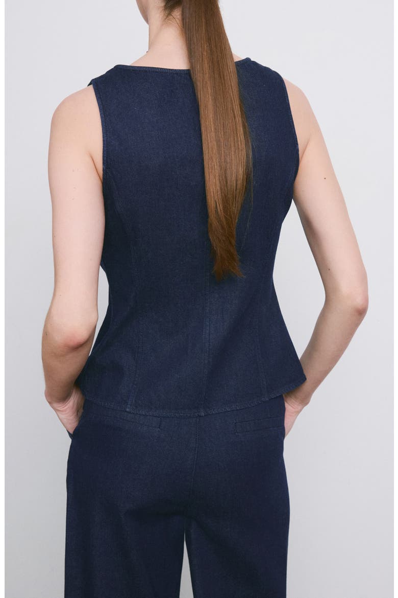Square Neck Denim Vest, Alternate, color, OPEN BLUE
