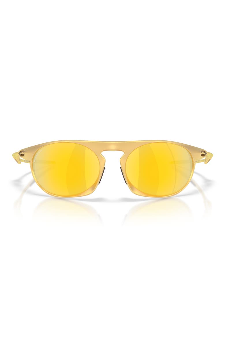 Neo Jacket 58mm Polarized Oval Sunglasses, Main, color, SATIN GOLD / PRIZM