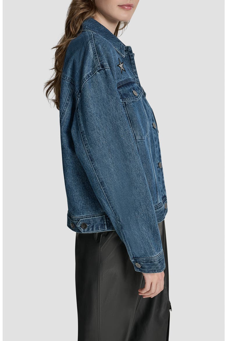 Logo Patch Denim Trucker Jacket, Alternate, color, LUDLOW WASH