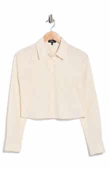 Theory Crop Poplin Button-Up Shirt