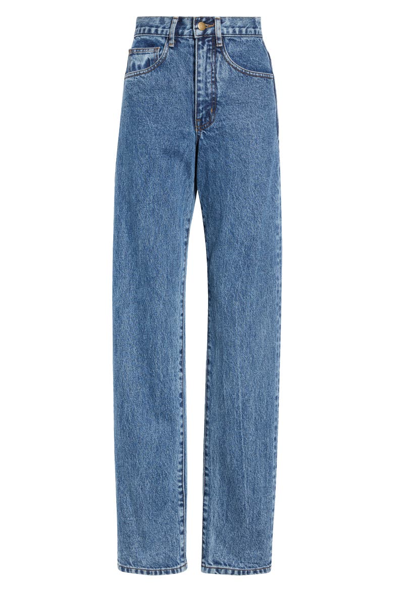 Maynard Mallard High Waist Straight Leg Jeans, Main, color, LIGHT/ PASTEL BLUE