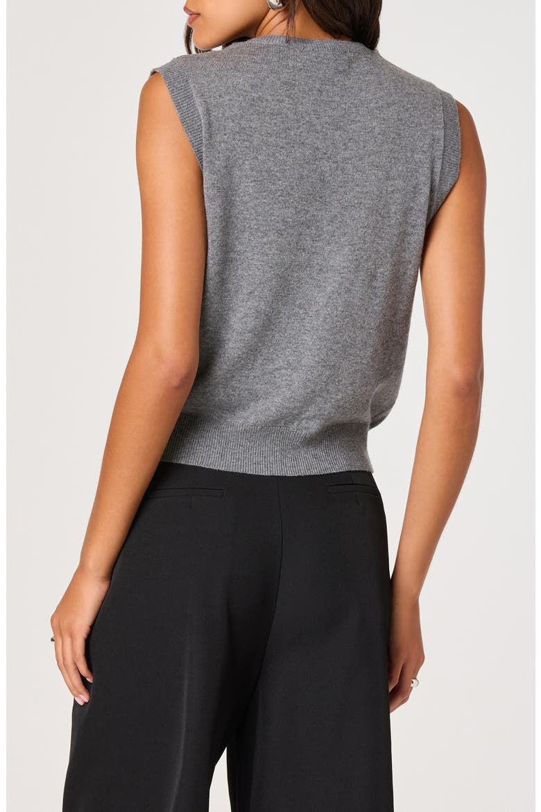 Scarf Tie Sleeveless Sweater, Alternate, color, HEATHER GREY