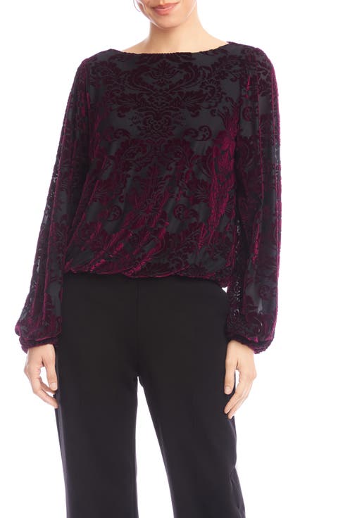 Floral Velvet Burnout Top