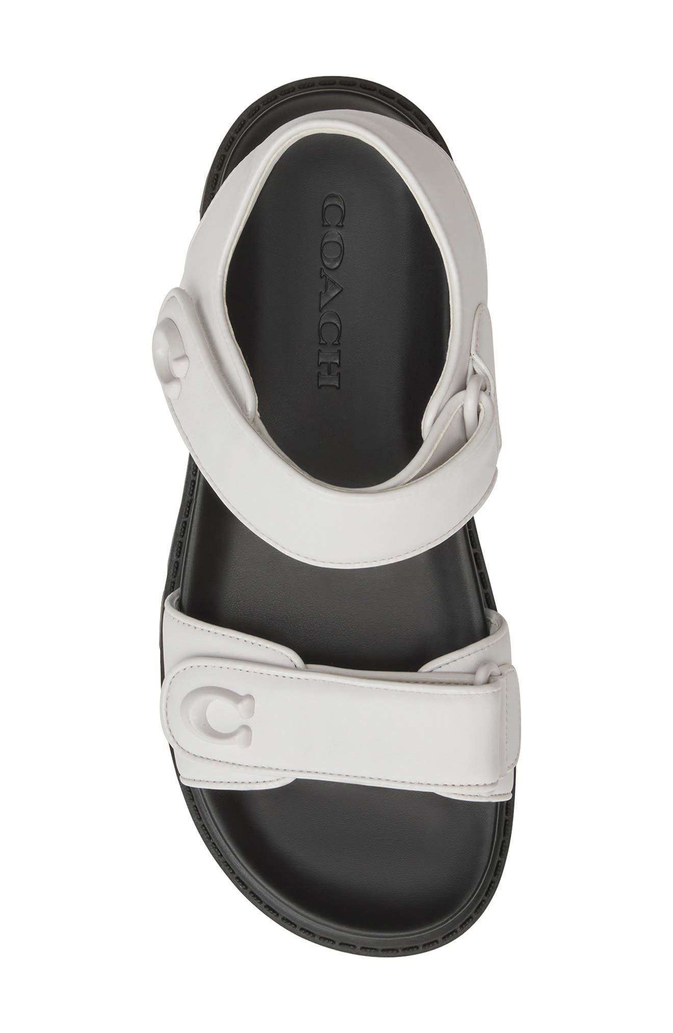 COACH Brynn Quarter Strap Sandal, Alternate, color, Optic White/ Black