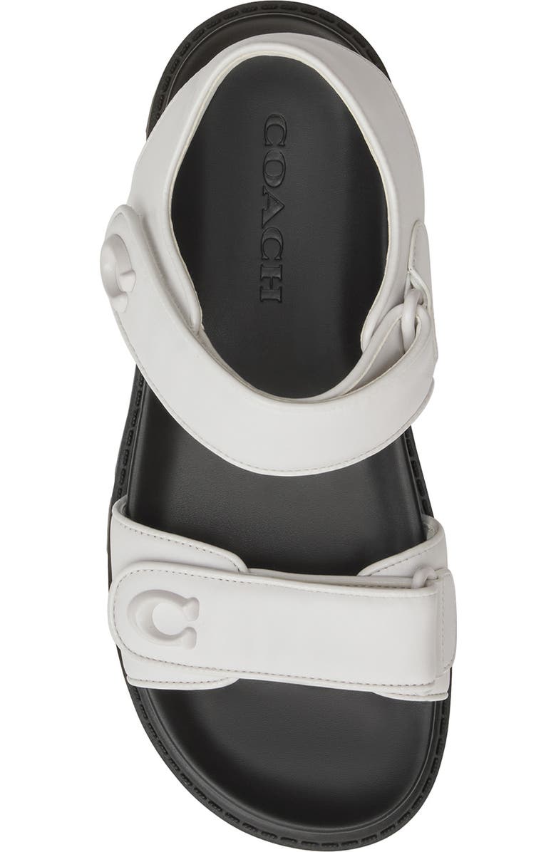 COACH Brynn Quarter Strap Sandal, Alternate, color, Optic White/ Black