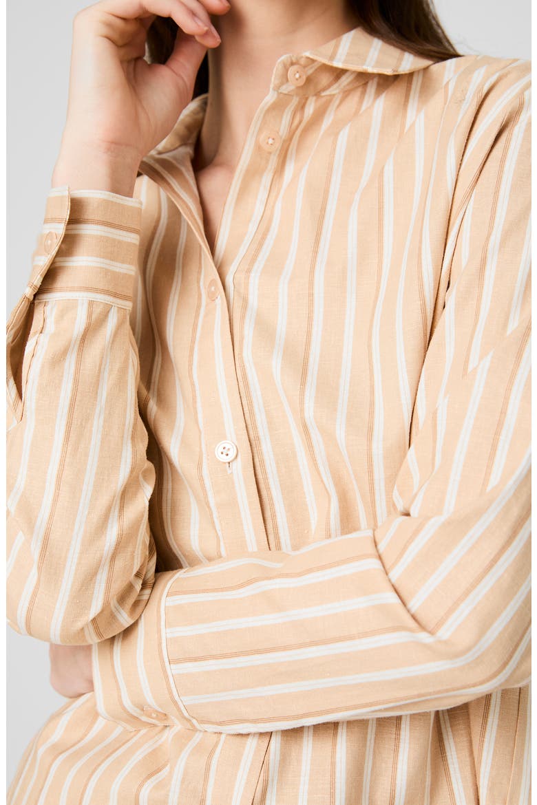Linen Blend Stripe Shirt, Alternate, color, SANDLOT STRIPE