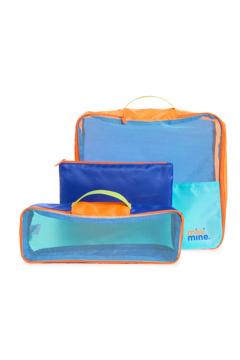 Kids' Set of 3 Mini Packing Bags, Main, color, TURQUOISE/ BLUE