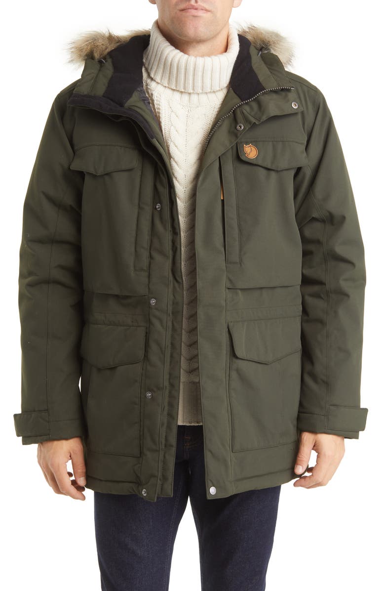 Fjällräven Nuuk Parka with Faux Fur Trim, Main, color, 