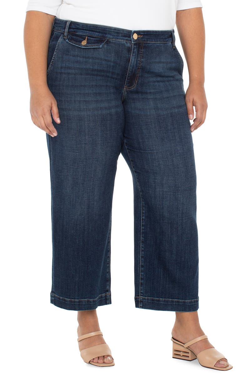 Liverpool Los Angeles Stride High Waist Crop Wide Leg Jeans, Alternate, color, Albany