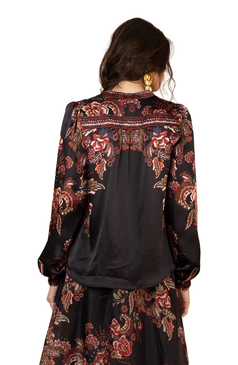 Hale Bob Brylee Silk Top, Alternate, color, Black