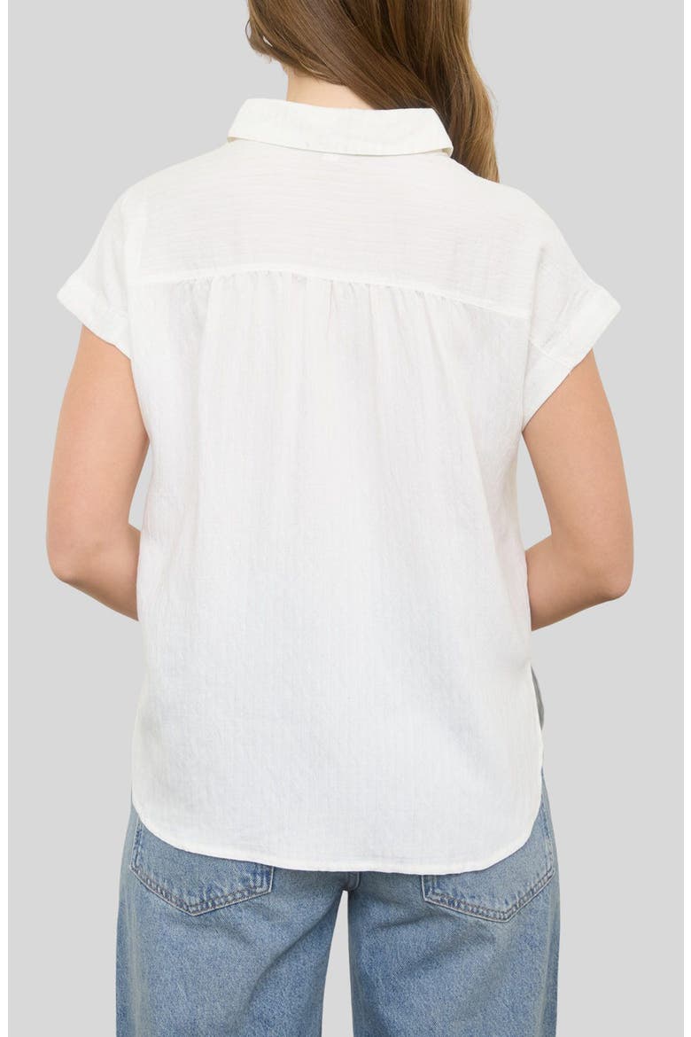 Collared Gauze Top, Alternate, color, OATMEAL