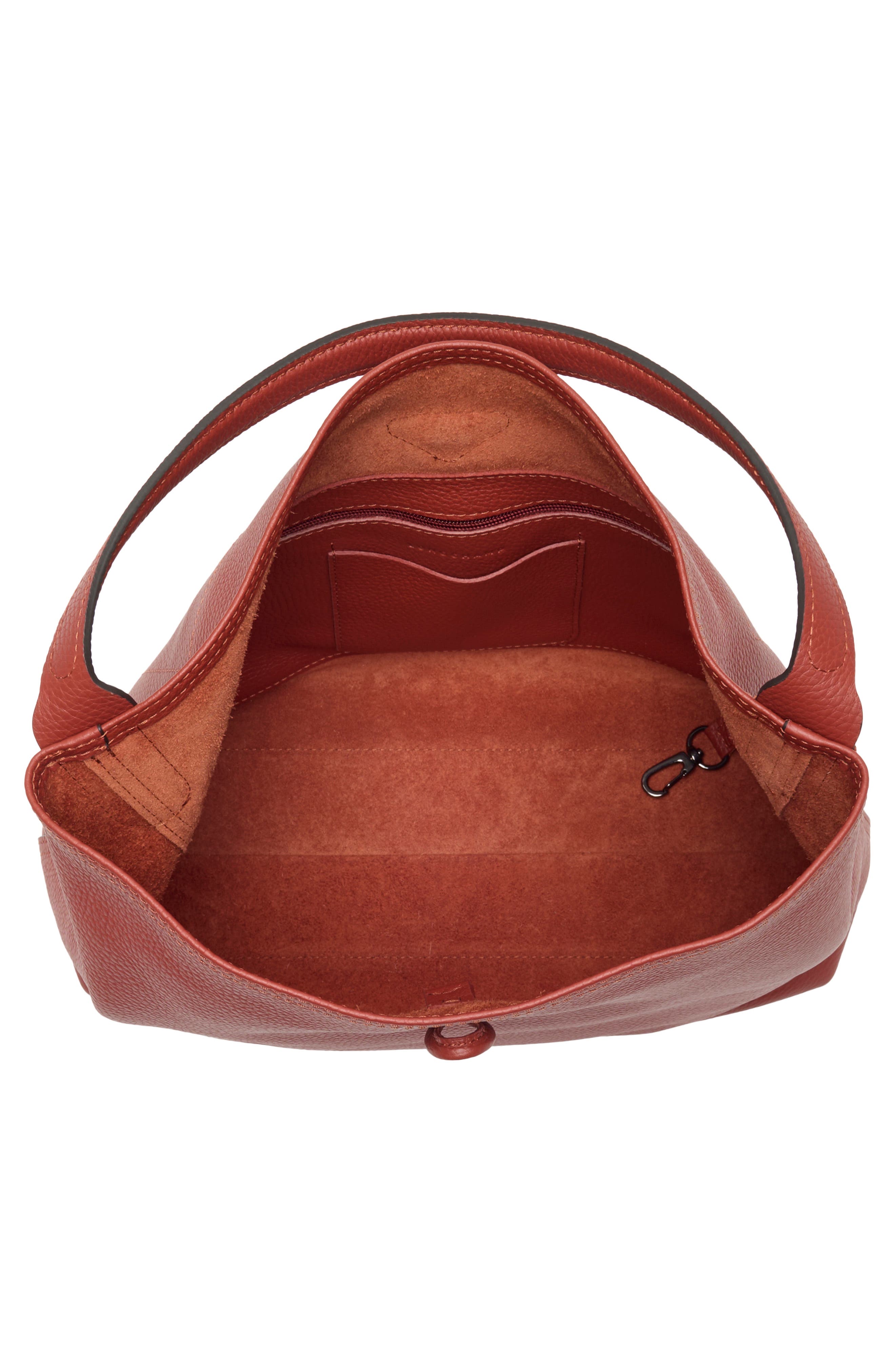 Roseau Essential Leather Hobo, Alternate, color, SIENNA