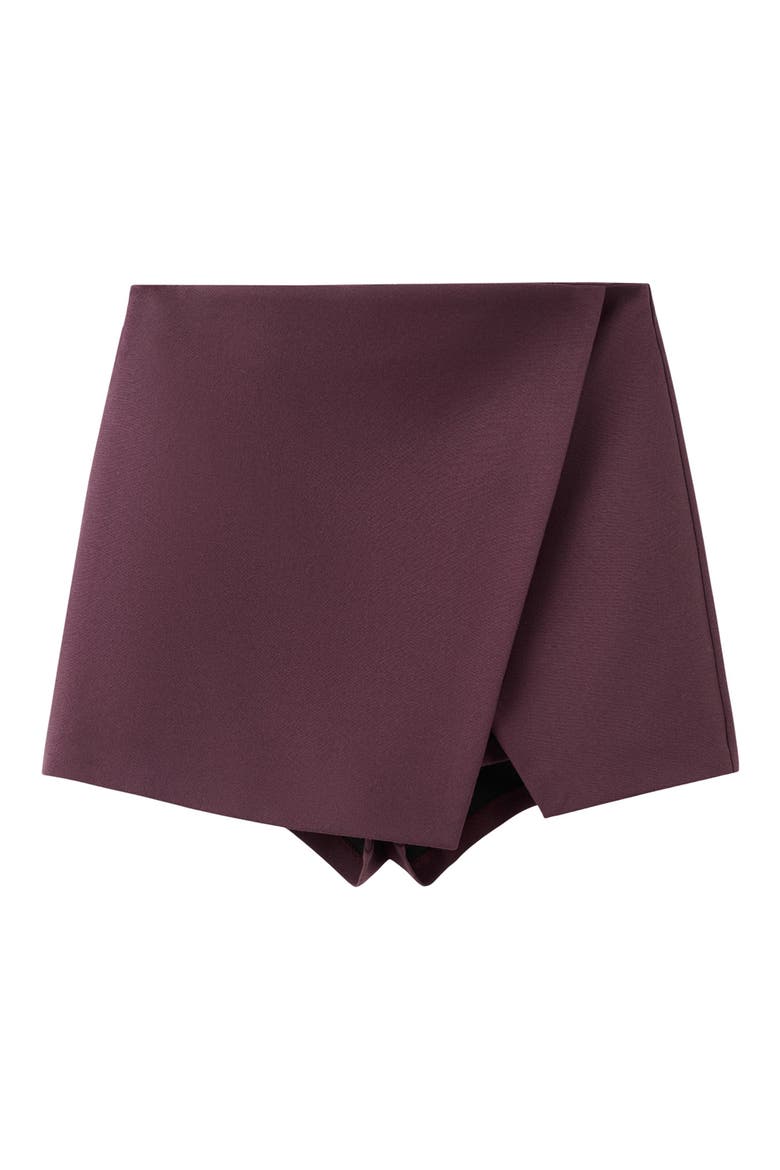 Faux Wrap Skort, Alternate, color, MAROON