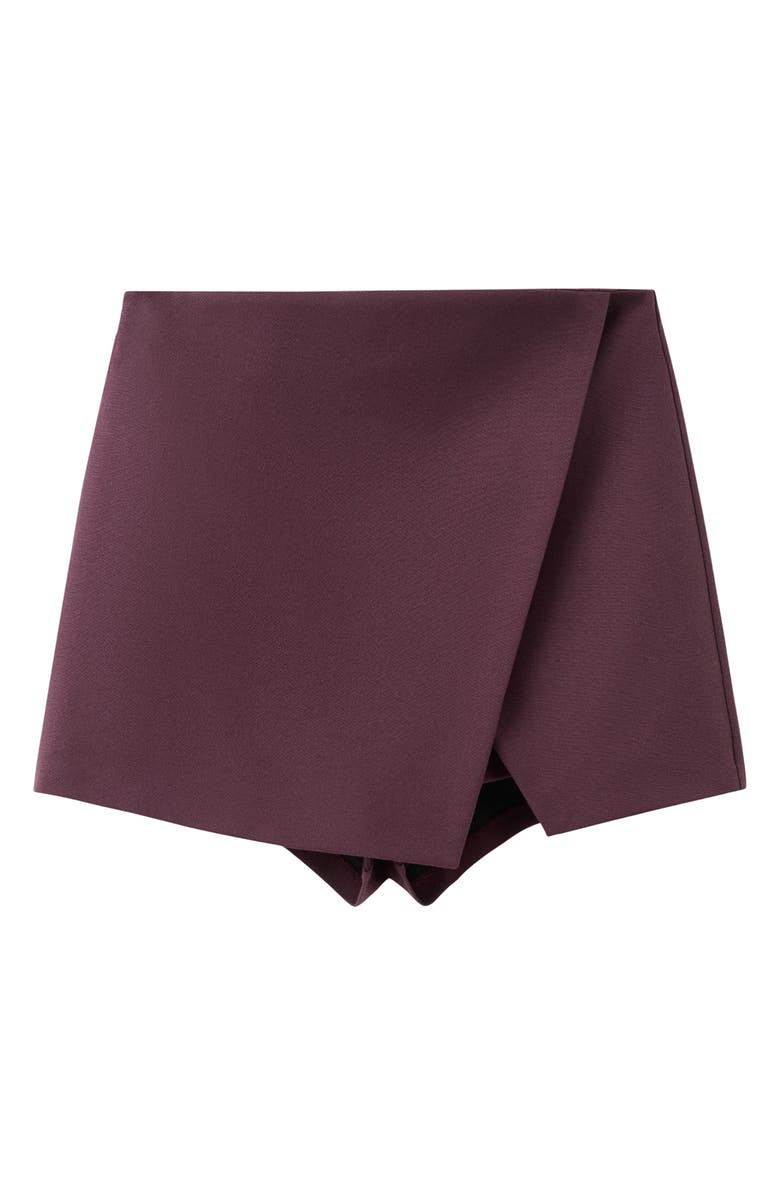 MANGO Faux Wrap Skort, Alternate, color, Maroon