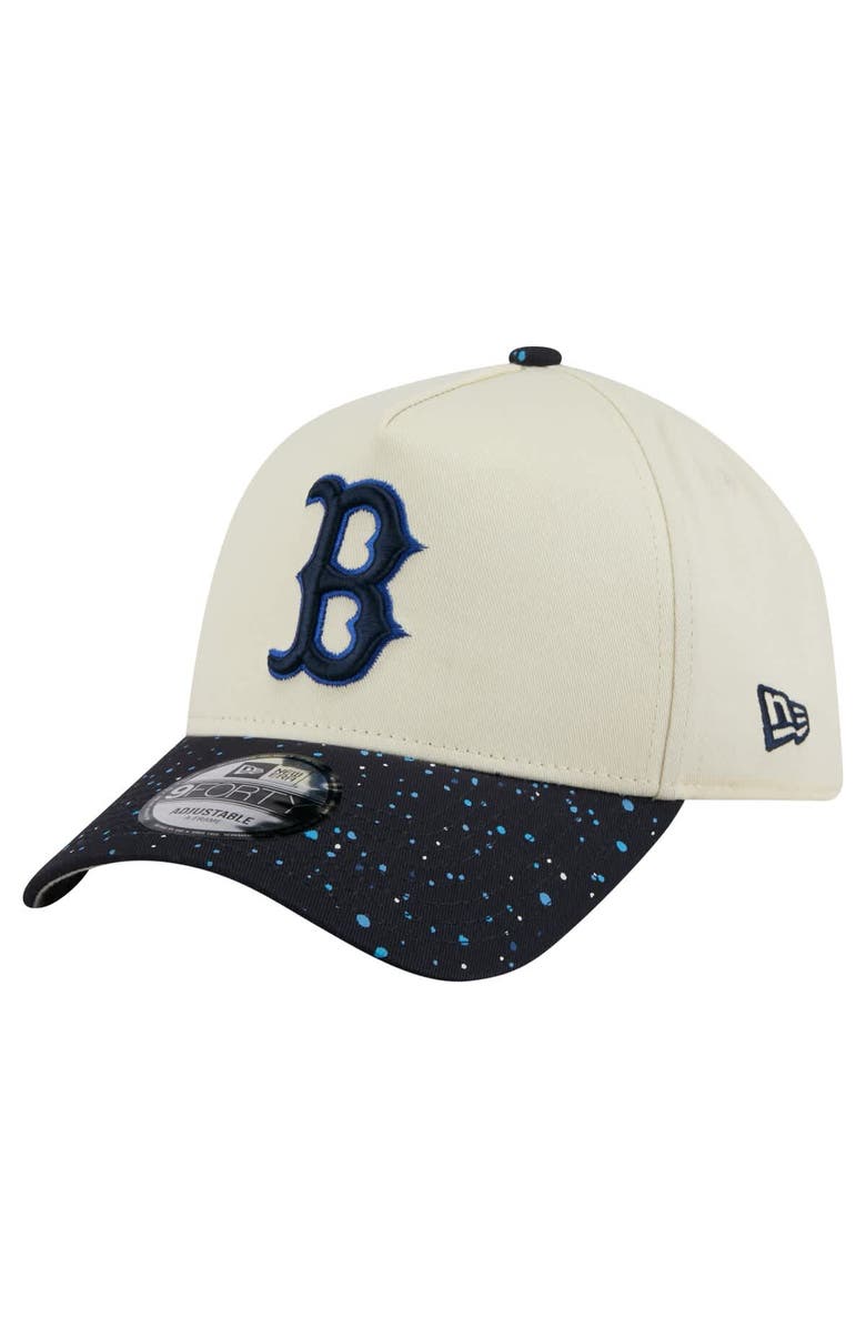New Era Men's New Era Cream Boston Red Sox Speckle A-Frame 9FORTY Adjustable Hat, Main, color, Cream