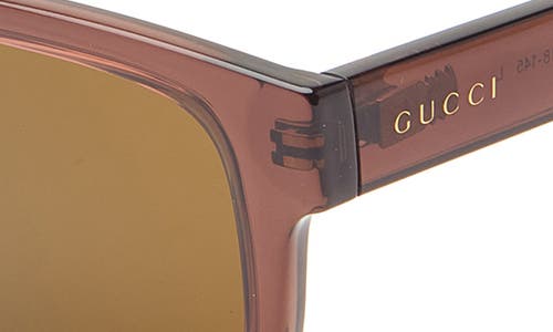 Gucci 56mm Rectangular Sunglasses In Brown Brown Brown