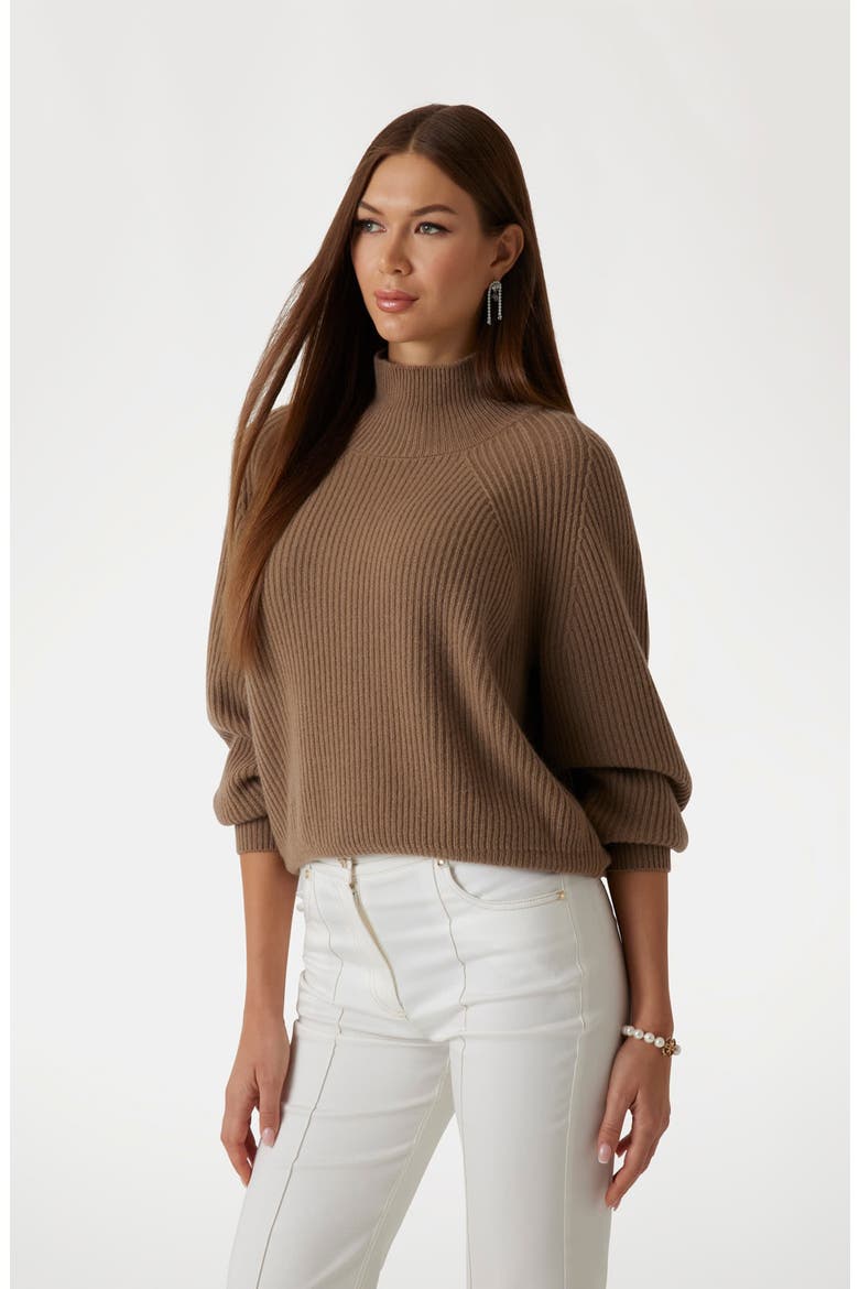 Denise Mock Neck Cashmere Blend Sweater, Alternate, color, F13Q-LIGHT