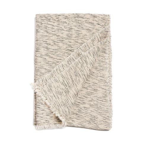Forest Night Handwoven Neutral Cashmere Merino Scarf