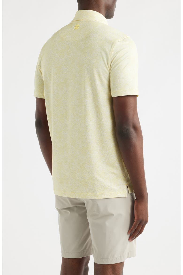 Hydrangea Print Tech Jersey UPF 50+ Golf Polo, Alternate, color, CANARY