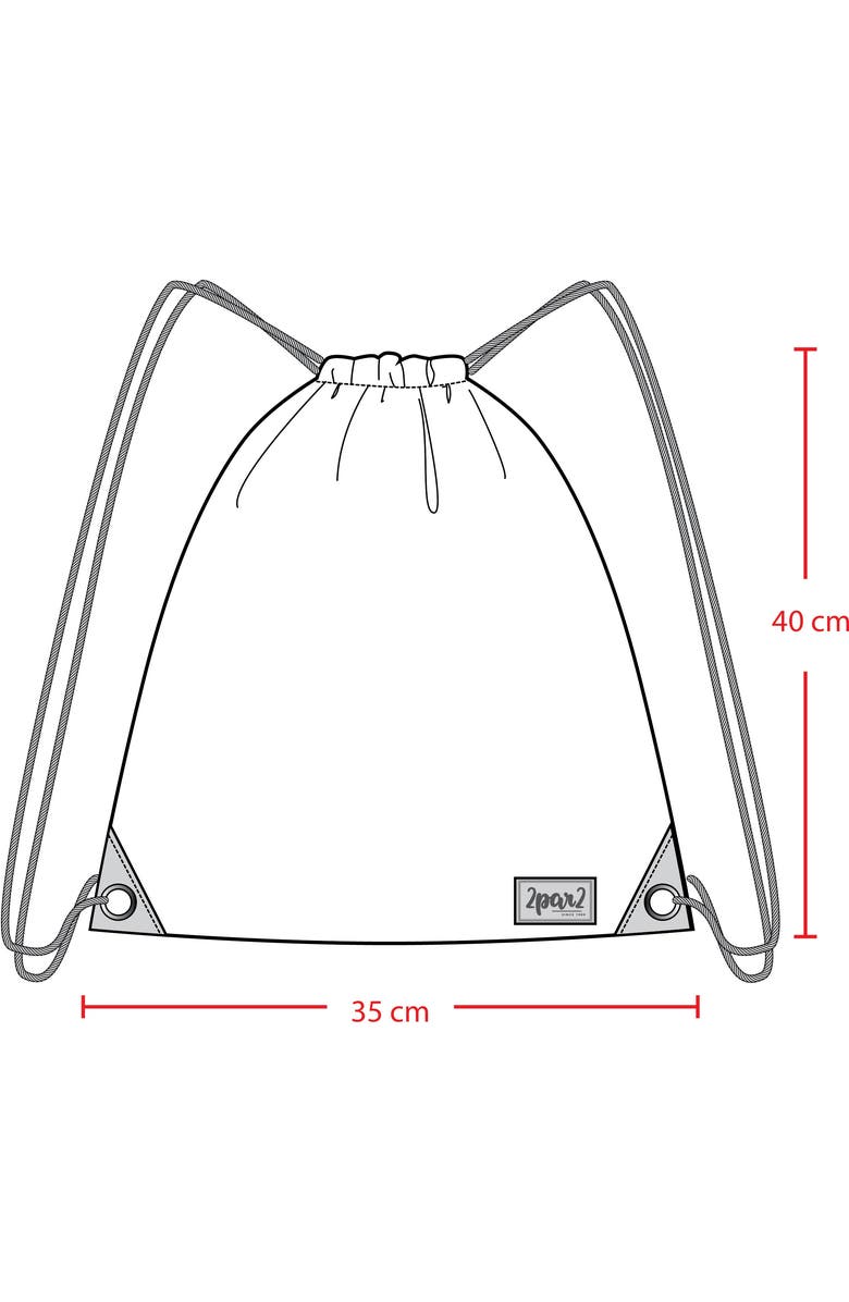 Deux par Deux Boy's Drawstring Bag Black Printed Polar Bears, Alternate, color, Printed Bears