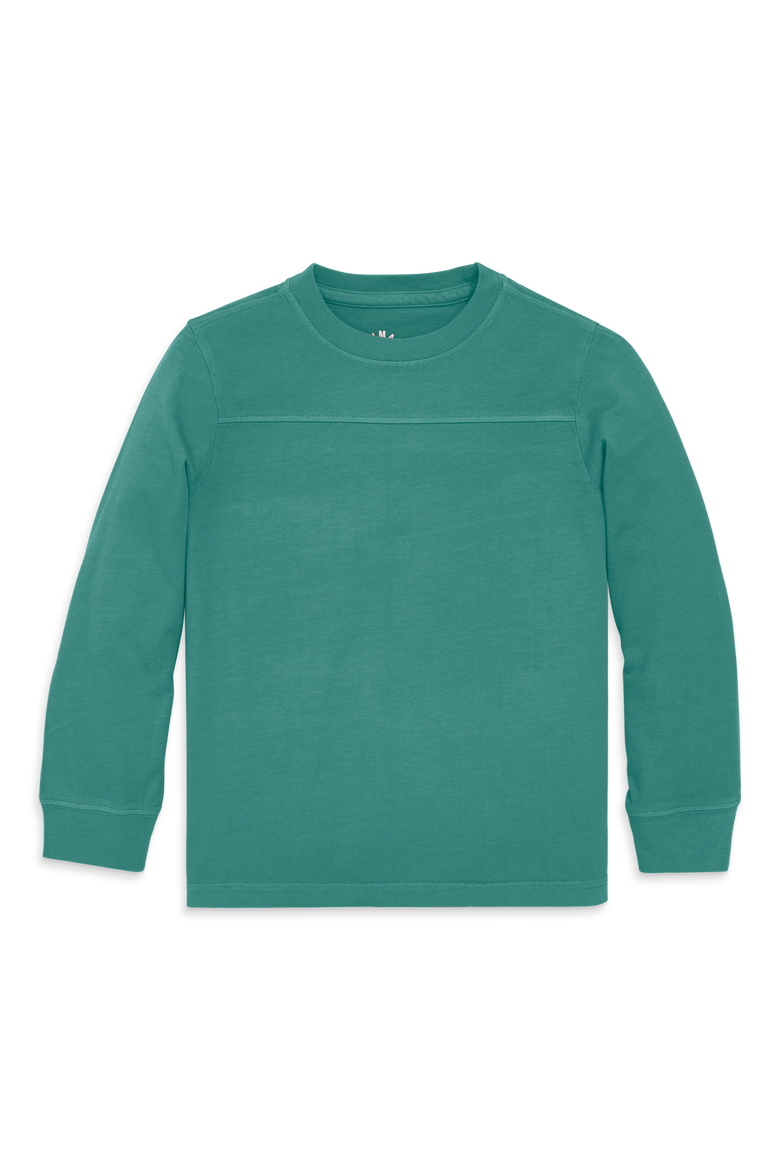 Kids Long Sleeve Garment Dyed Varsity Tee, Main, color, Sunwashed Teal