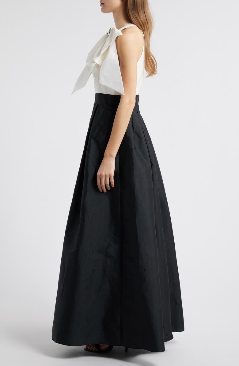 Eliza J Bow Mikado Ballgown, Alternate, color, Black Ivory