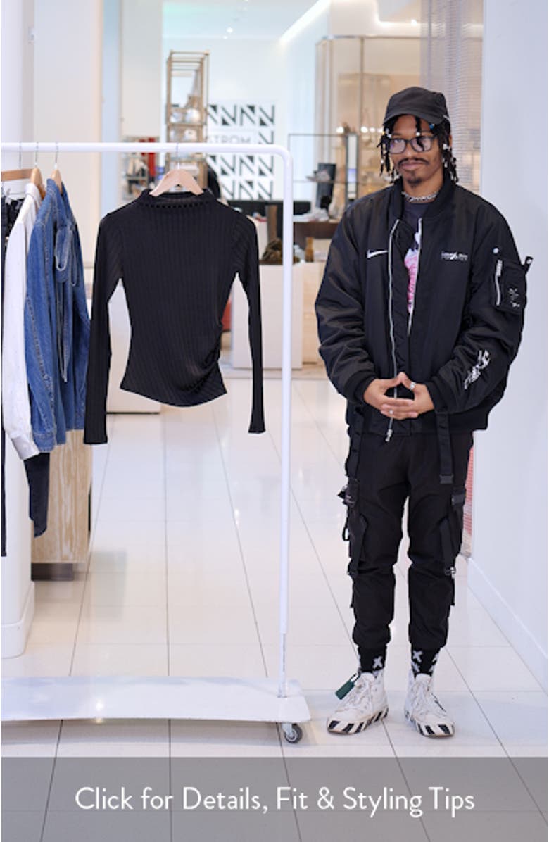 Victorian Rib Funnel Neck Knit Top, sales video thumbnail