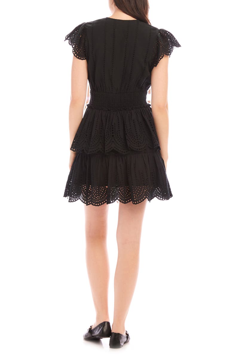 FIFTEEN TWENTY Isla Eyelet Embroidered Minidress, Alternate, color, Black