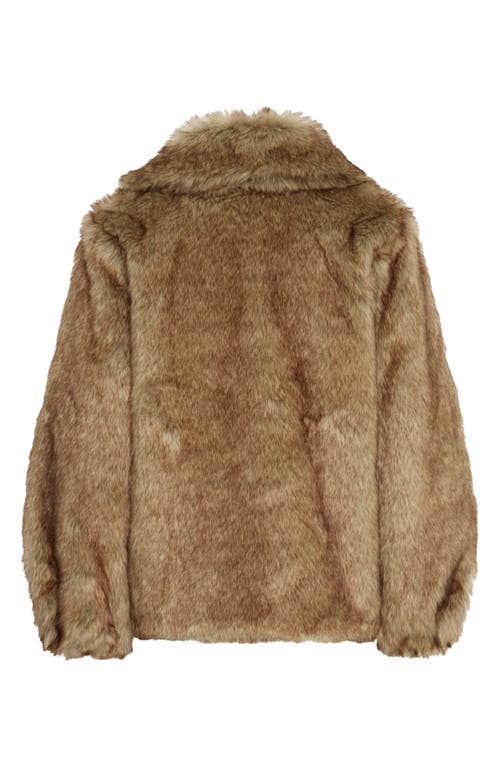 Ichi Faux Fur Jacket In Brown