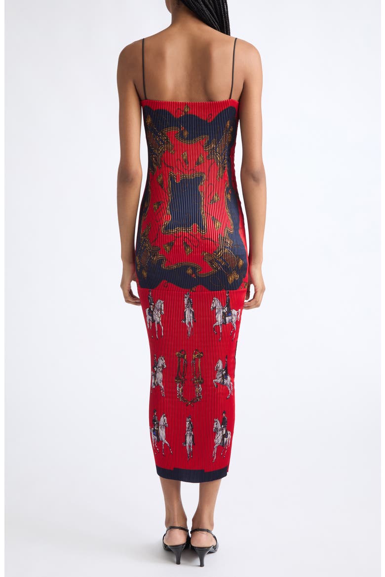 Pleated Scarf Maxi Dress, Alternate, color, RED MULTI PRINT